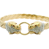 9.5” Pre-owned 9CT Huge Leopard Head Bangle (129.85g)